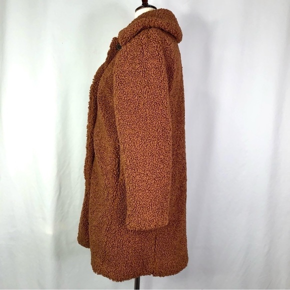 J. Crew long teddy coat faux fur sherpa persian lamb brown MP - Picture 5 of 12